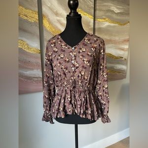 Maurices Peplum Long Sleeve Top